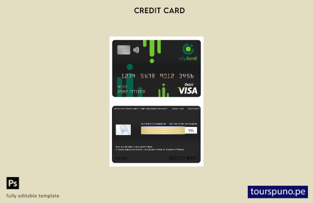 listo para imprimir plantilla de tarjeta de débito visa bancaria OTP de Croacia